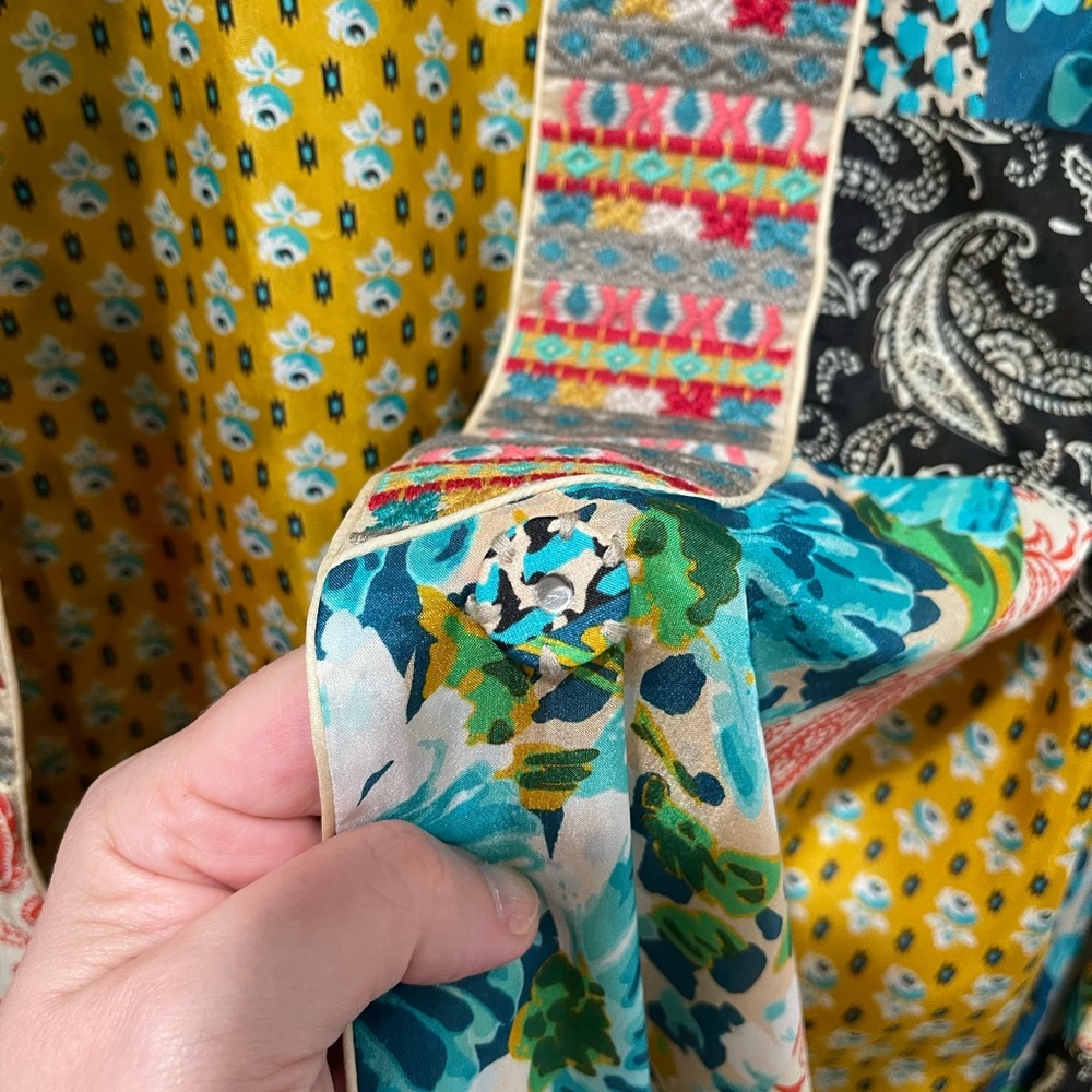 Johnny Was Multicolor Patchwork Robe - Picture 7 of 10